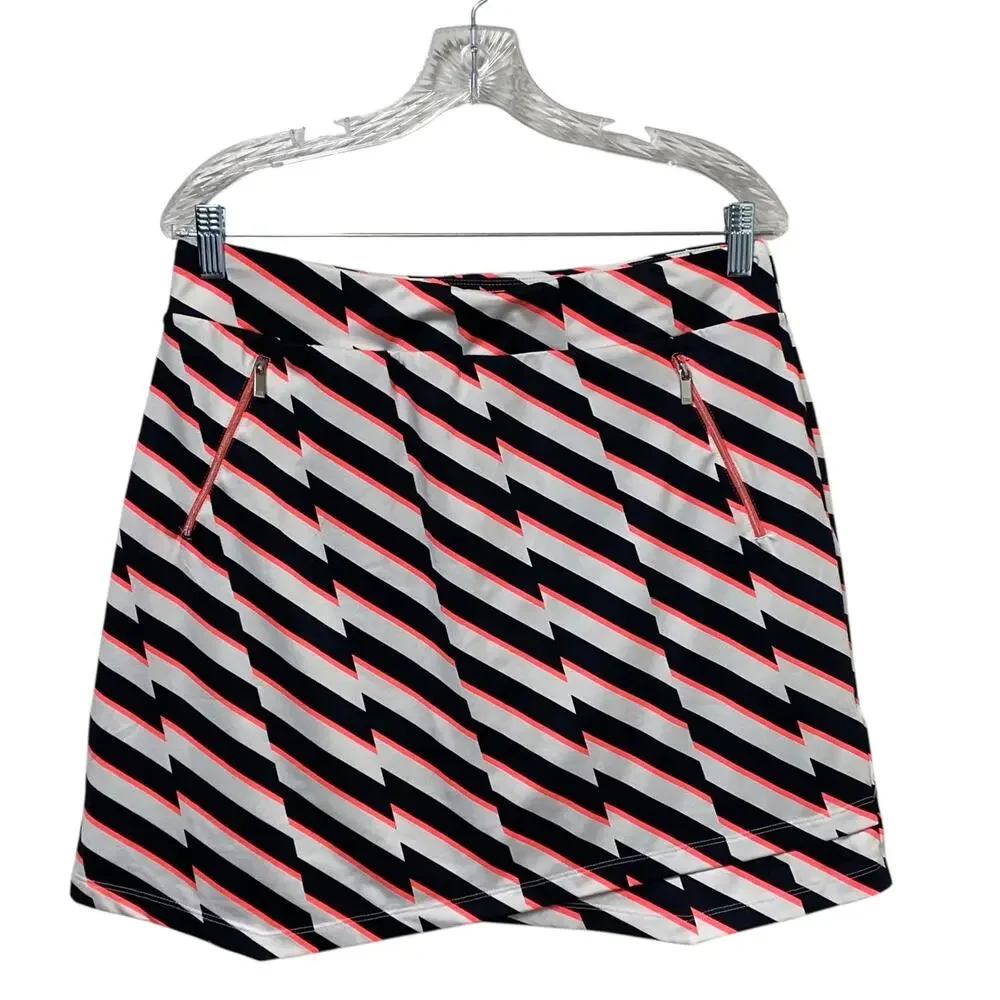 Tail Skort Women Medium M Black Pink Geometric Elastic Wasit Pull On Golf Tennis